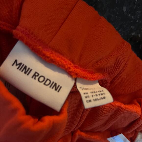 New Mini Rodini Unisex Orange Music Note Sweatpants - 7-9 years - Picture 3 of 6